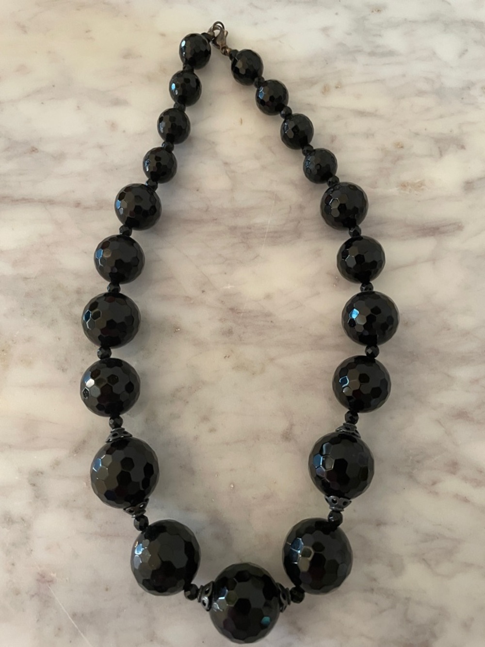 Black Faceted Bead Necklace - Women Jewelry